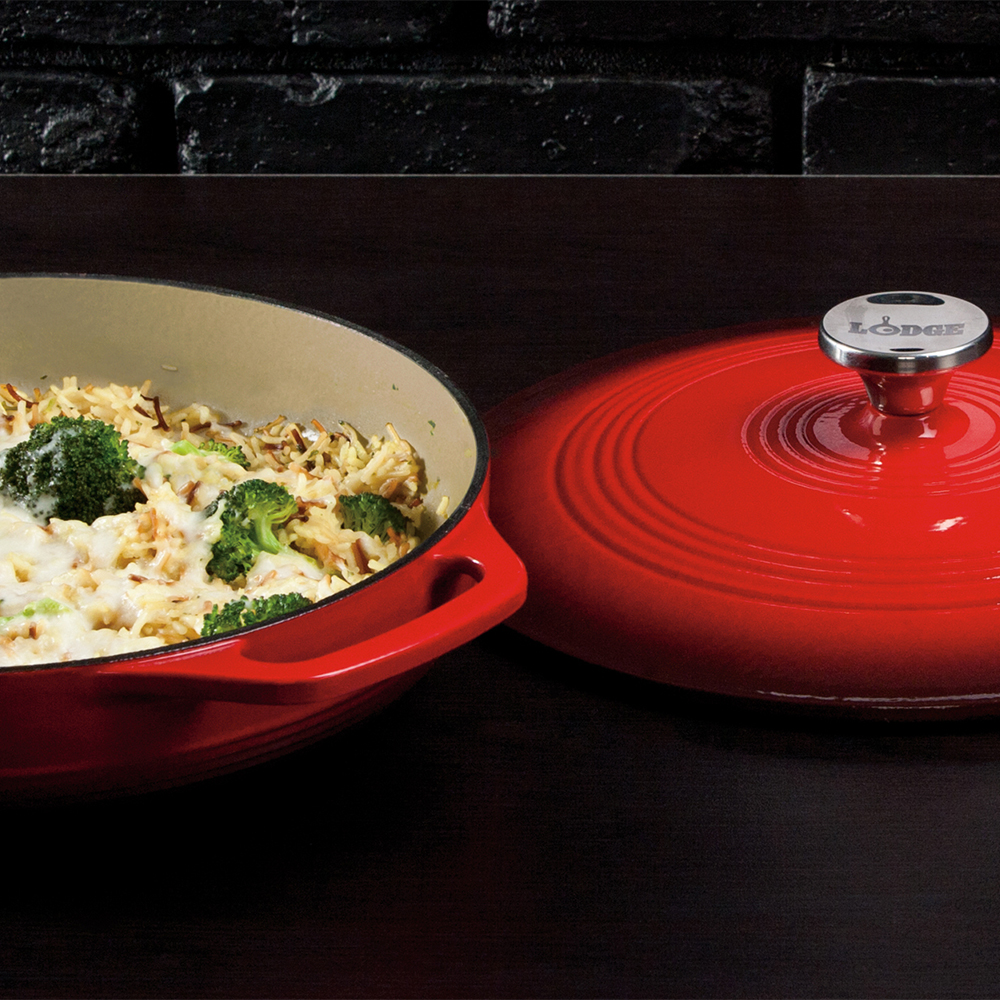 Eмајлирано тенџере 3.6L црвено Lodge - Image 3